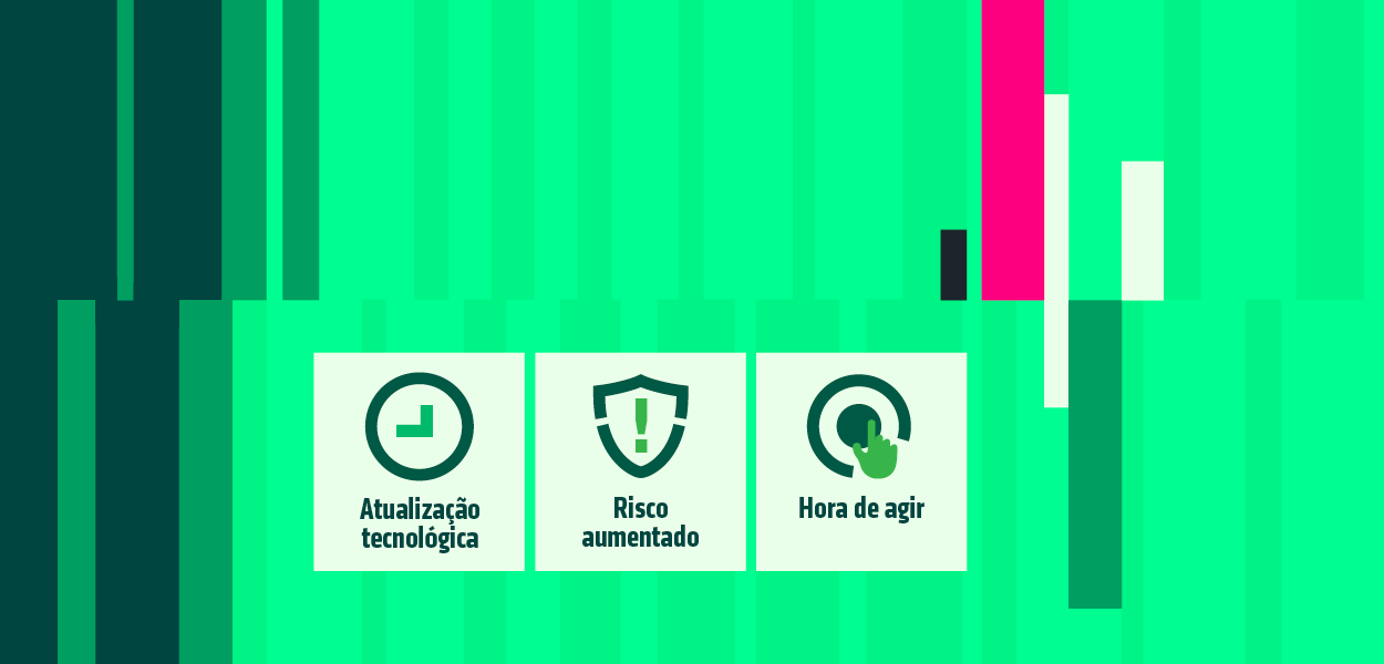 Technology, risk, and action in green chart.