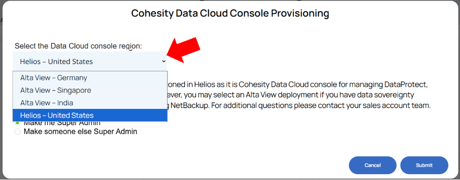Cohesity Helios Provisioning