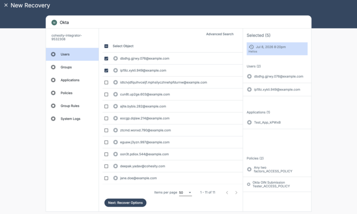Okta CCS interface