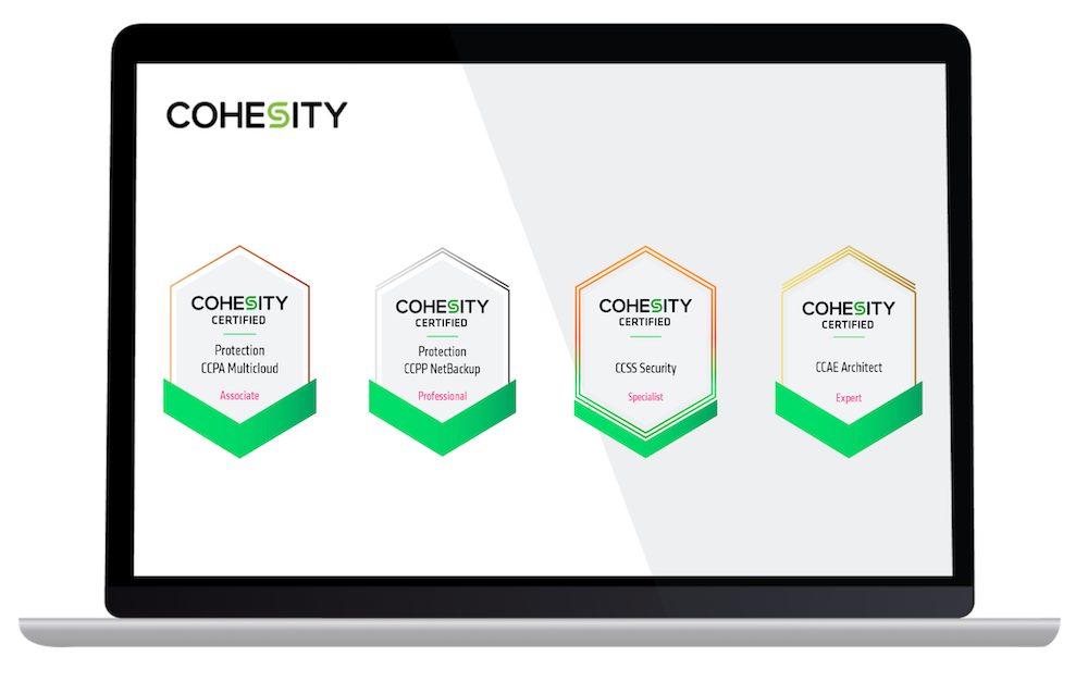 Laptop with Academy certification badges