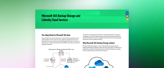 Microsoft 365 Backup Storage and Cohesity Cloud Services