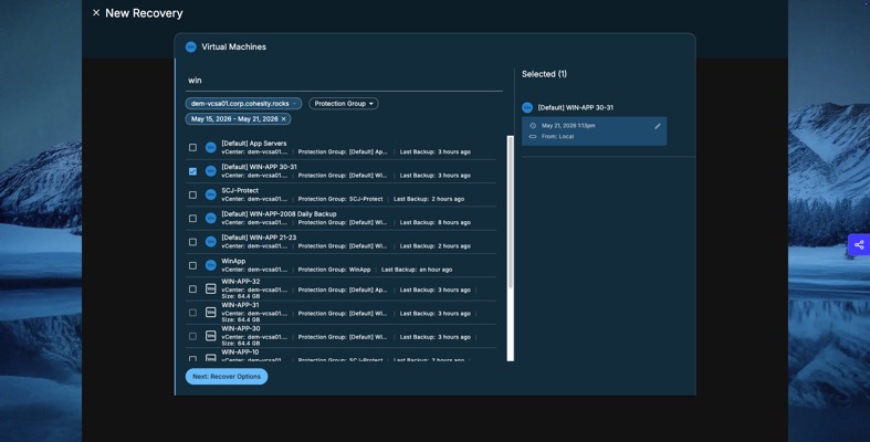 Cohesity DataProtect: Instant and predictable recovery at scale