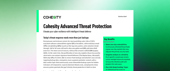 Cohesity Advanced Threat Protection