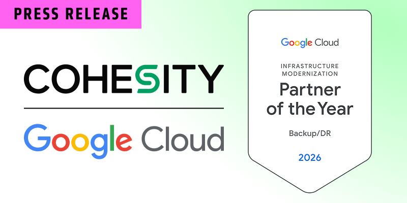 Cohesity Wins a 2026 Google Cloud Partner of the Year Award