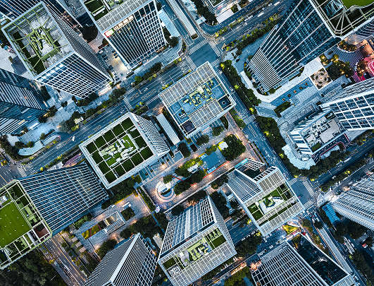 Image of city looking down