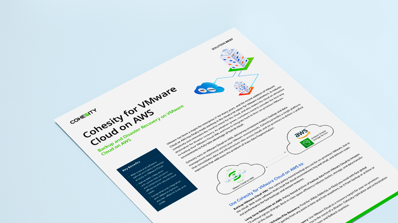 Protecting VMware Cloud on AWS with Cohesity