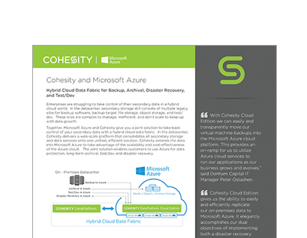 Cohesity and Microsoft Azure