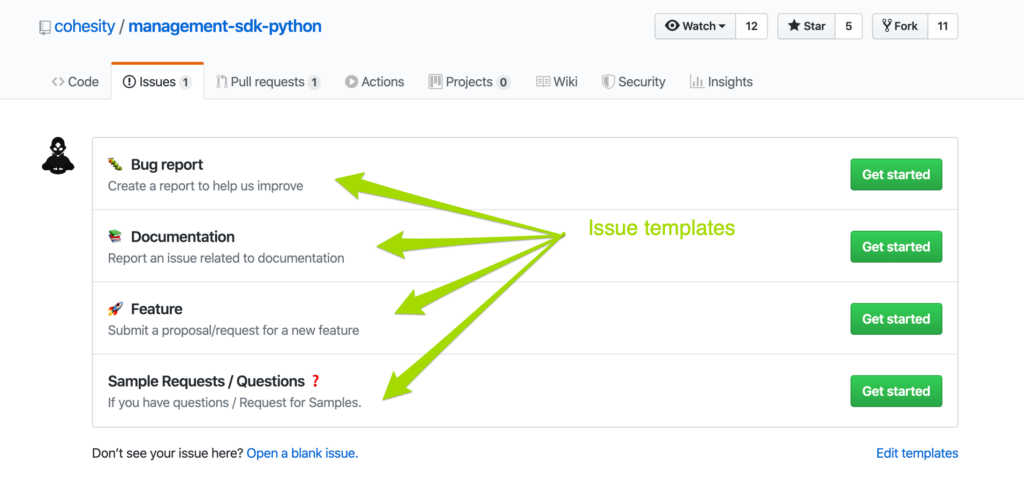 Cohesity Issue Templates