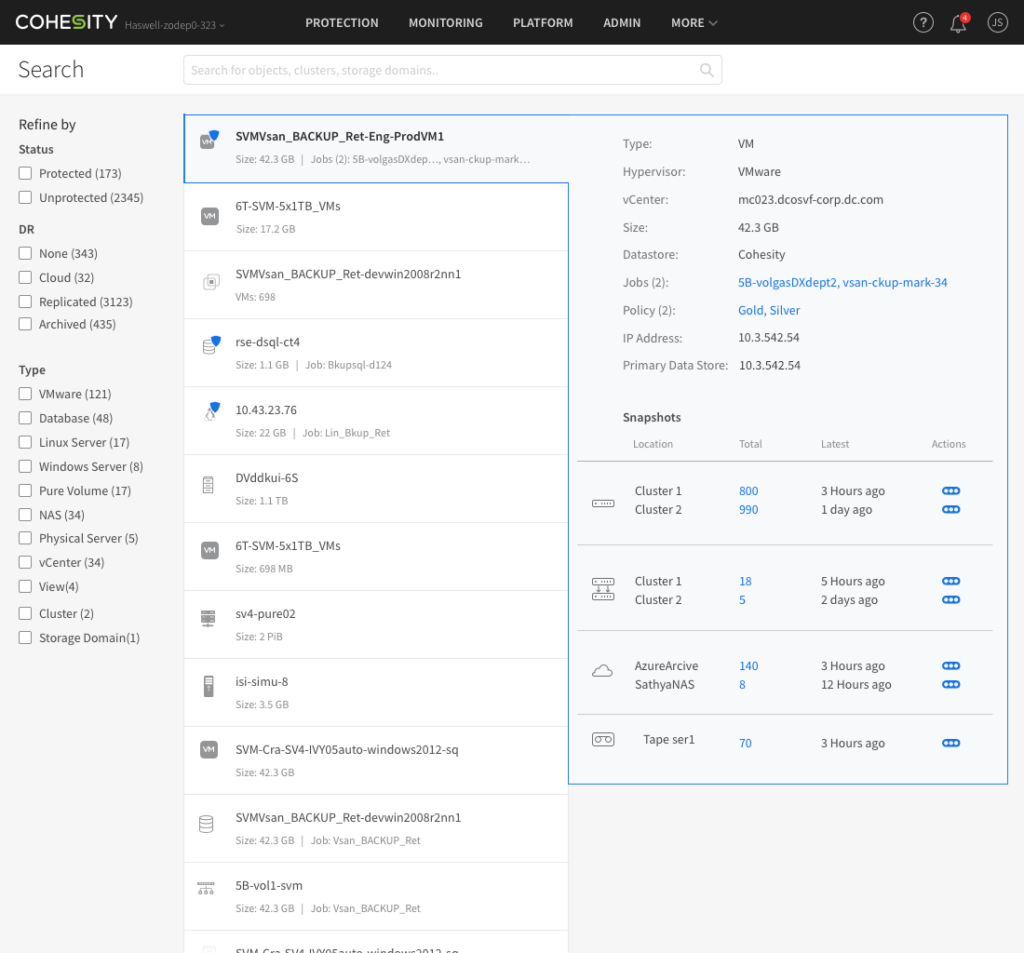 Figure 2: Streamline global search and take action