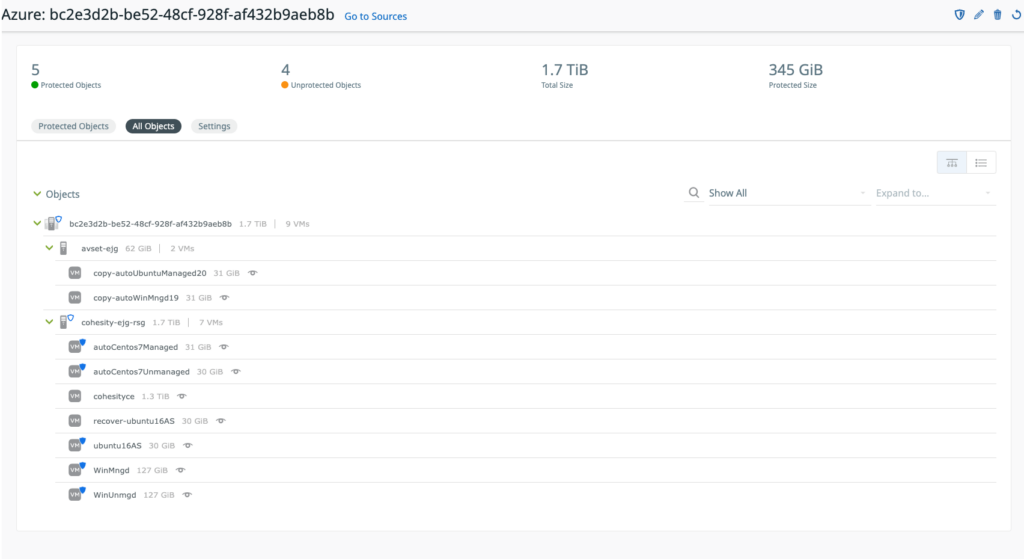 Screenshot | Azure Stack Hub Vms Protection Job to Backup