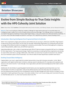 ESG Solution Showcase HPE Cohesity White paper