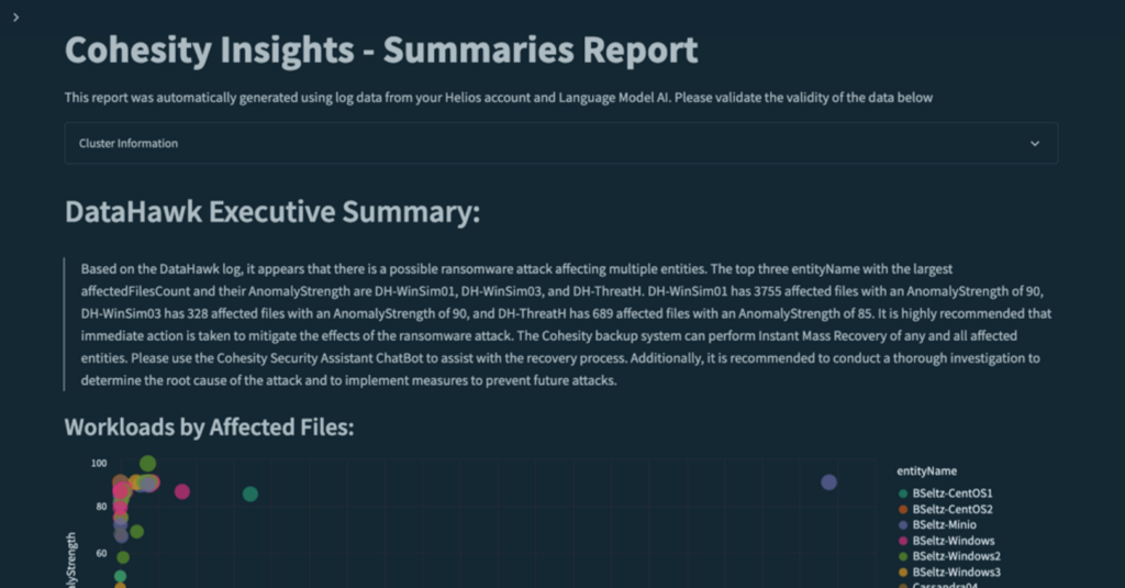 Cohesity Insights: DataHawk Executive Summary