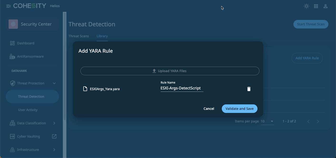 Cohesity Blog Add YARA Rule