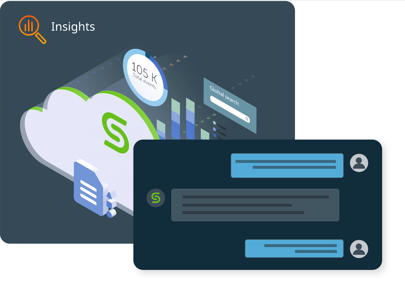 Conversational search providing insights with Cohesity