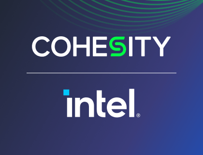 Cohesity and Intel logo lockup
