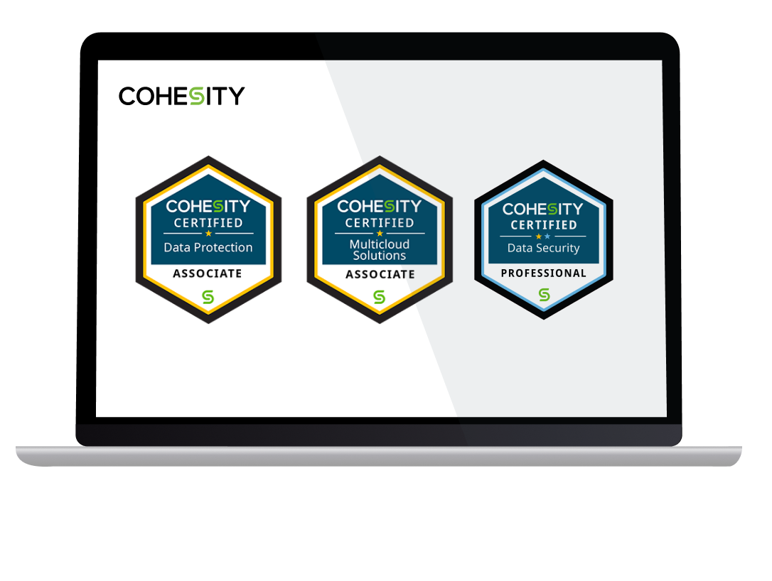 Academy certifications hero image - laptop with badges