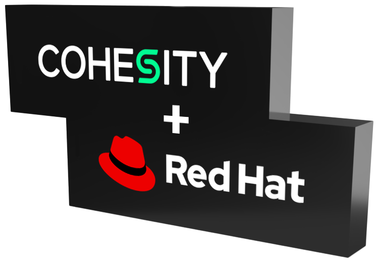 Cohesity + RedHat logo lockup