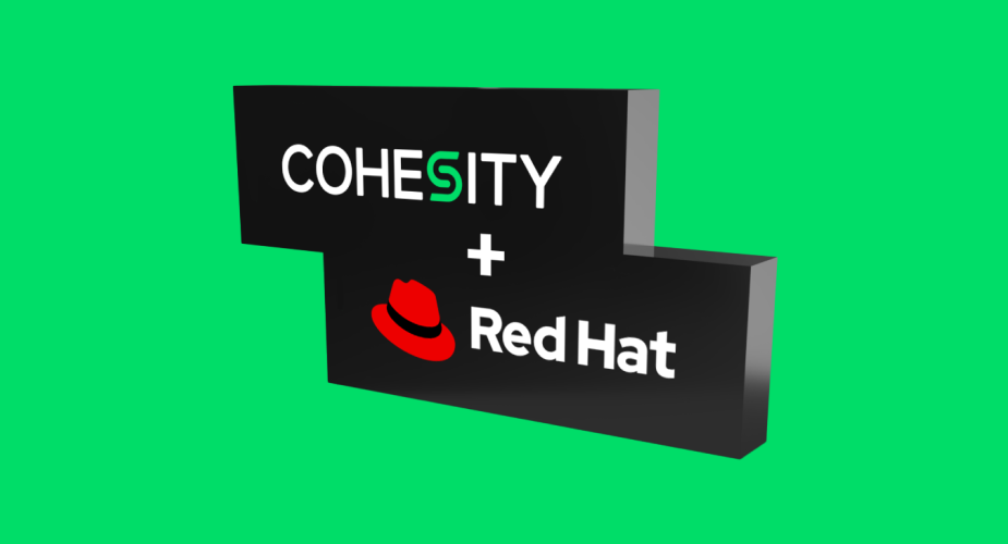 Red Hat Cohesity logo lockup