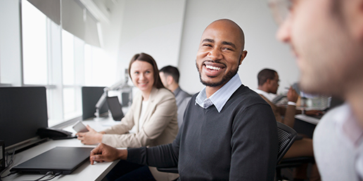 Lifestyle image of man in office